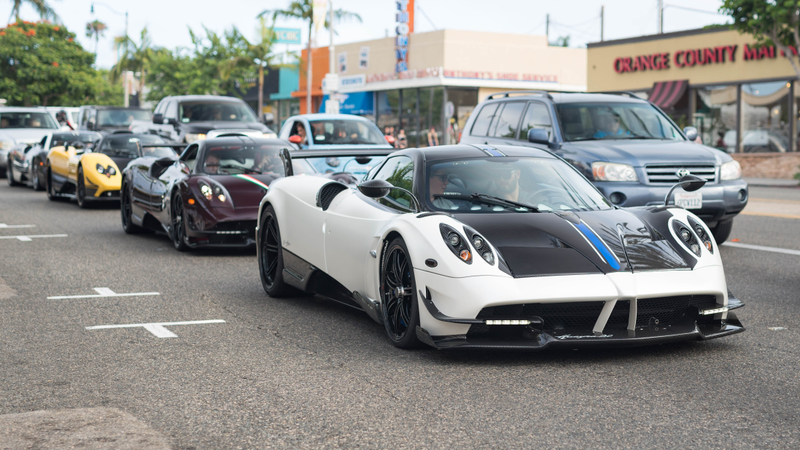 Pagani traffic jam in The OC
